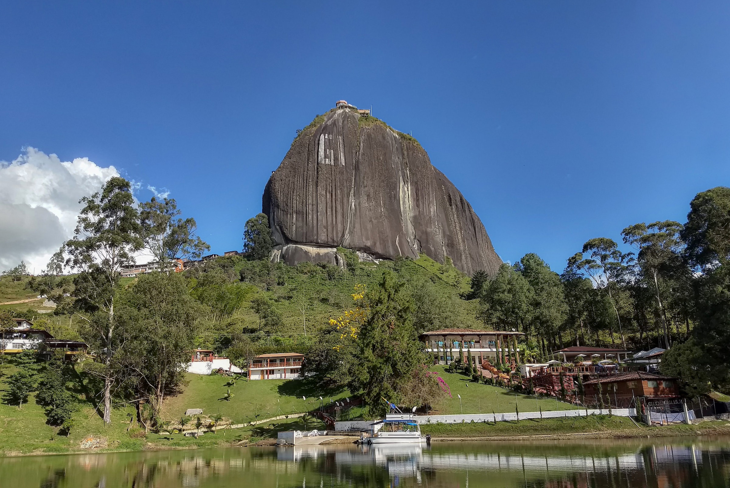 View of El Penon rock in Guatape