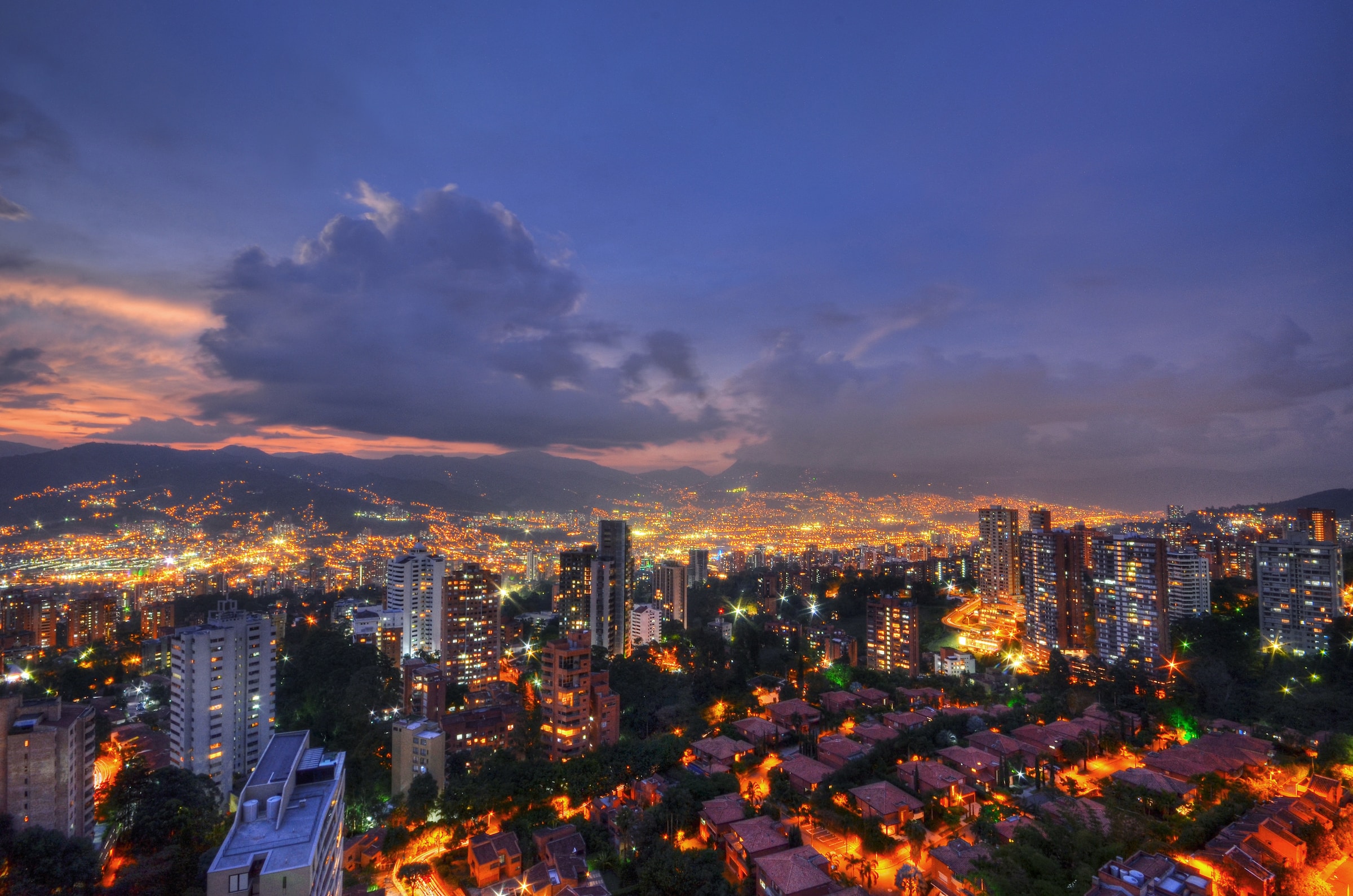Medellin city at night